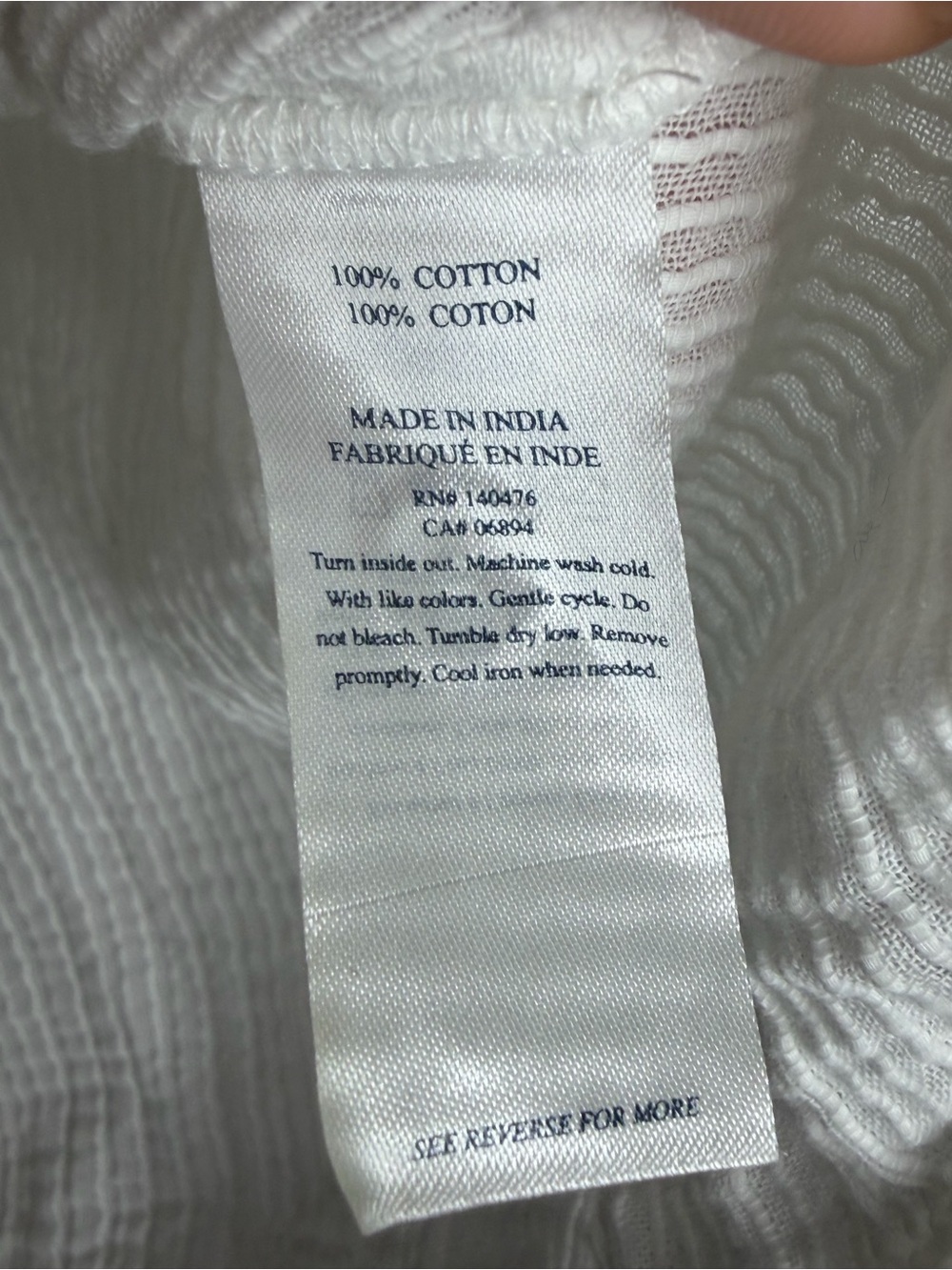Faherty White Textured Cotton Ruffle Blouse | Romantic Cottagecore Prairie Top - Picture 4 of 8